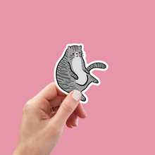 Load image into Gallery viewer, Sticker Fat Cat Grey Tabby
