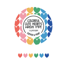Load image into Gallery viewer, Washi Tape Cute Colorful Hearts