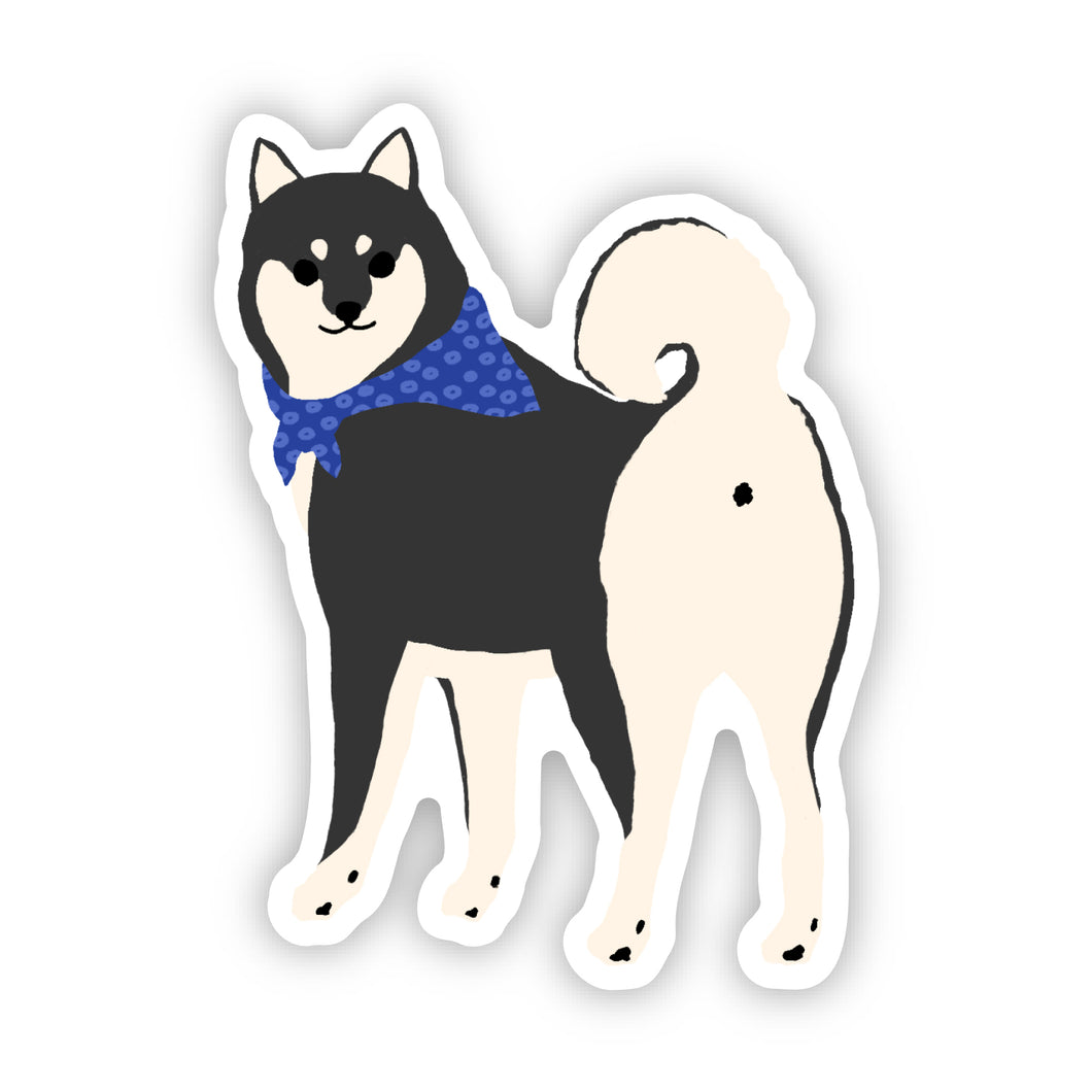 Sticker Black Shiba
