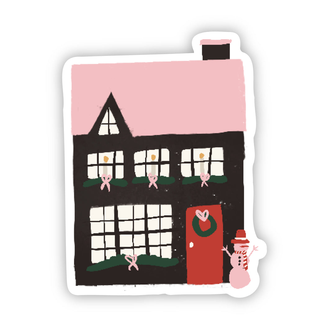 Sticker Christmas House Charcoal