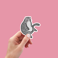 Load image into Gallery viewer, Sticker Fat Cat Grey Tabby
