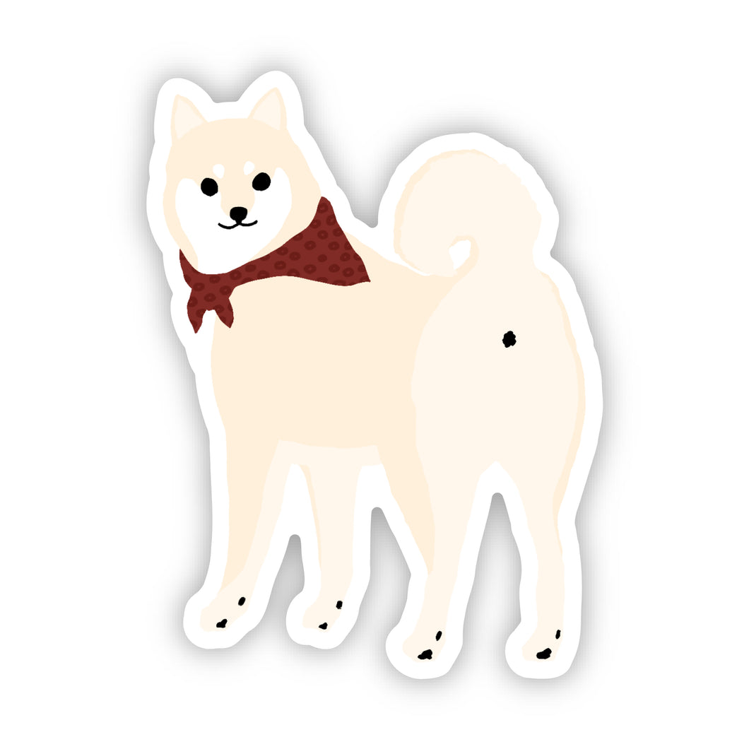 Sticker White Shiba